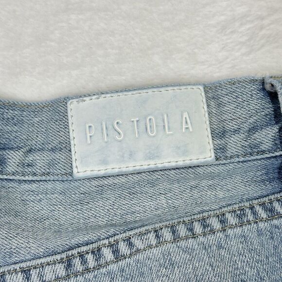 Pistola Jeans Womens 30 Light Fade Distressed Destroyed Worn Straight Stretch - Picture 11 of 11